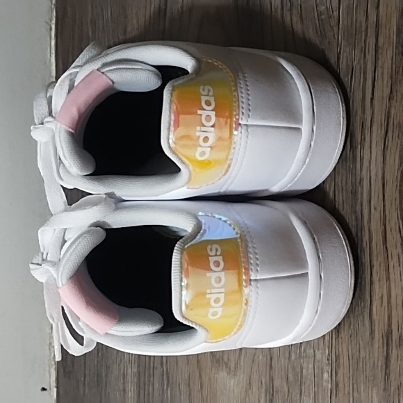 Adidas Women's White and Pink Sneakers - Picture 2 of 5